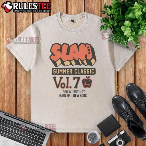 Awesome SLAM Summer Classic Vol. 7 washed t-shirt featuring vibrant graphics and a relaxed fit for summer style.