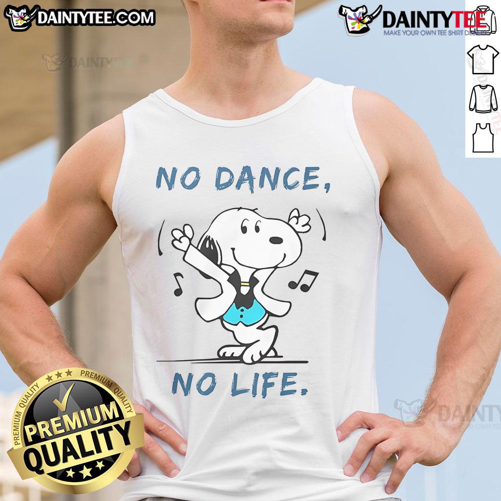Awesome Snoopy No Dance No Life Tank Top Awesome Snoopy No Dance No Life Tank Top featuring a fun graphic of Snoopy dancing, perfect for casual summer wear.