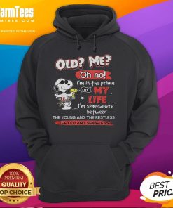 Awesome Snoopy hoodie featuring 'Oh No, I'm in the Prime of My Life' design, perfect for fans of Peanuts and cozy fashion.