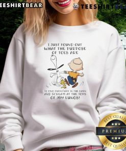 Awesome Snoopy x Charlie Brown sweatshirt featuring fun design about the purpose of toes, perfect for fans and cozy wear.
