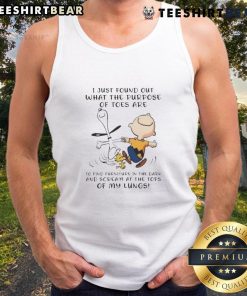 Awesome Snoopy X Charlie Brown tank top featuring a humorous quote about the purpose of toes.
