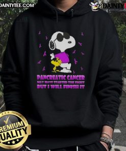 Awesome Snoopy X Woodstock hoodie for pancreatic cancer awareness, featuring inspiring fight against cancer design.