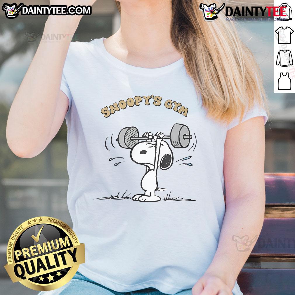 Awesome Snoopy'S Gym Ladies Tee Awesome Snoopy's Gym Ladies Tee featuring a playful Snoopy design, perfect for fitness enthusiasts and casual wear.