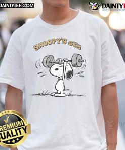 Awesome Snoopy's Gym T-Shirt featuring a playful Snoopy graphic, perfect for fitness enthusiasts and cartoon lovers.