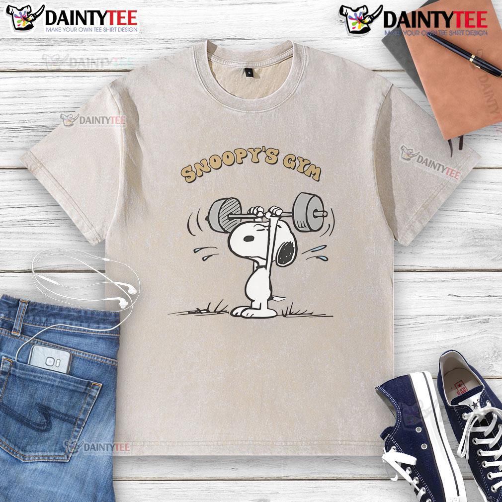 Awesome Snoopy'S Gym Washed T Shirt Awesome Snoopy's Gym Washed T-Shirt featuring a vintage Snoopy design, perfect for casual wear and gym enthusiasts.