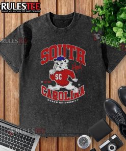 Alt Text: Awesome South Carolina State University Est. 1896 Mascot washed t-shirt featuring the school's iconic logo.