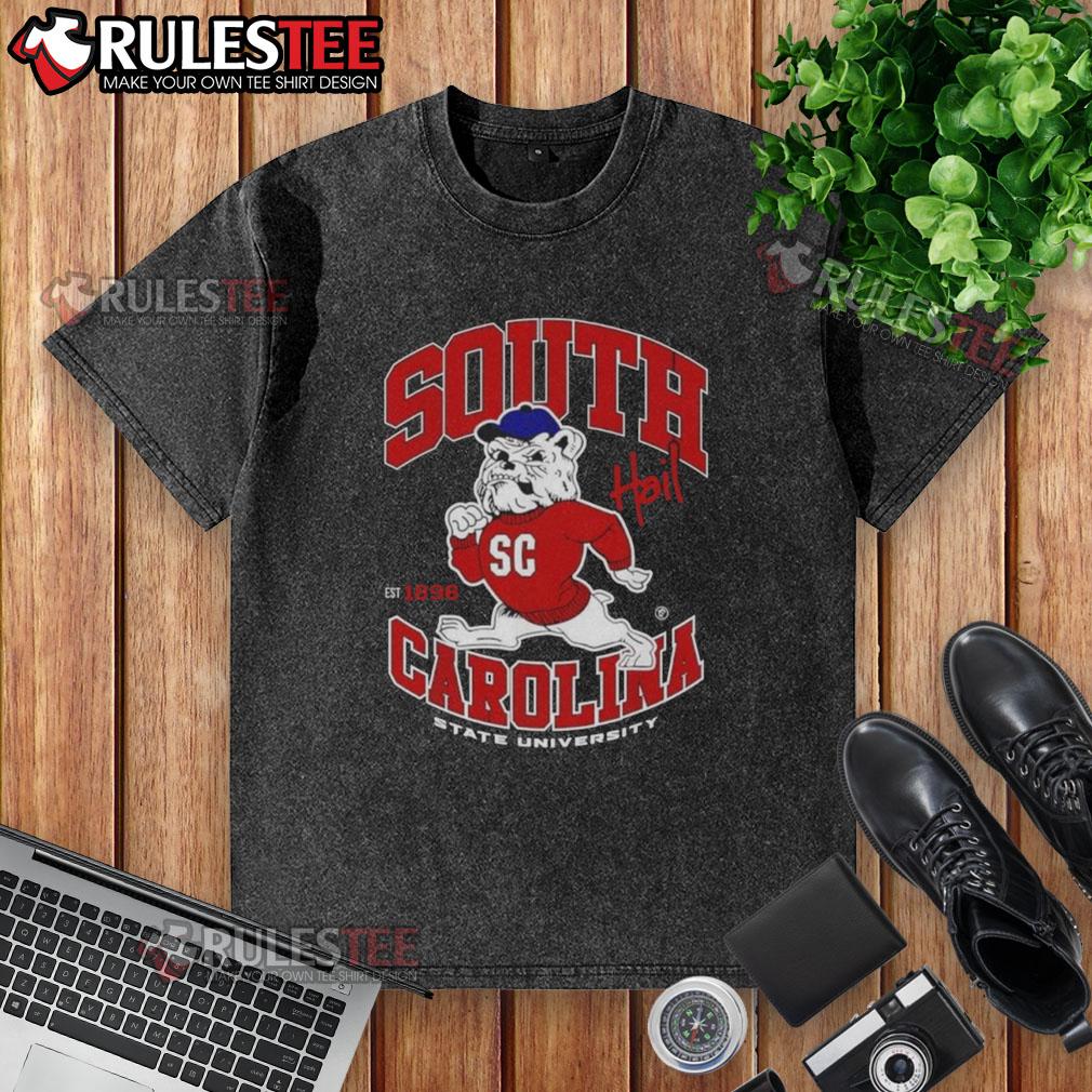 Awesome South Carolina State University Est 1896 Mascot Washed T Shirt Alt Text: Awesome South Carolina State University Est. 1896 Mascot washed t-shirt featuring the school's iconic logo.