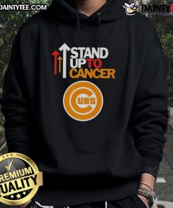 Awesome Stand Up To Cancer Chicago Cubs baseball hoodie featuring team colors and logo, perfect for fans and supporters.