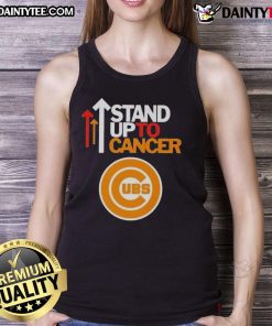 Awesome Stand Up To Cancer Chicago Cubs baseball tank top featuring vibrant graphics and team colors for fans.