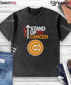 Awesome Stand Up To Cancer Chicago Cubs baseball washed t-shirt featuring a stylish design and vibrant team colors.