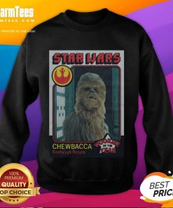 Awesome Star Wars Chewbacca Wookie of the Year card sweatshirt featuring a fun graphic design in vibrant colors.