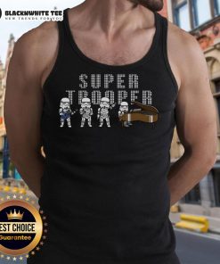 Awesome Star Wars Supertrooper Storm Trooper band tank top featuring iconic stormtrooper graphics and vibrant colors.