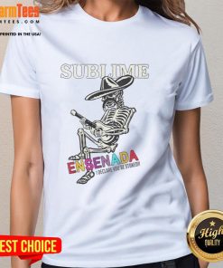 Awesome Sublime merch featuring a skeleton design on a ladies tee, perfect for fans in Ensenada.