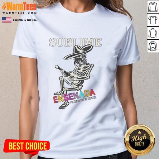 Awesome Sublime merch featuring a skeleton design on a ladies tee, perfect for fans in Ensenada.