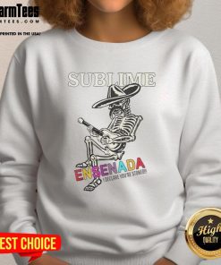 Awesome Sublime Merch Ensenada Skeleton Sweatshirt featuring bold graphic design and vibrant colors, perfect for fans.