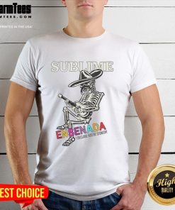 Awesome Sublime Merch Ensenada Skeleton T-Shirt featuring a vibrant skeleton graphic for music fans and collectors.