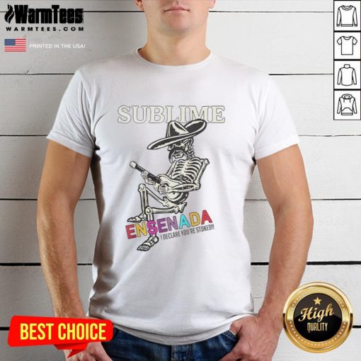 Awesome Sublime Merch Ensenada Skeleton T-Shirt featuring a vibrant skeleton graphic for music fans and collectors.