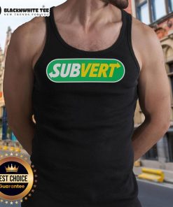 Awesome Subvert Subway Parody Logo Tank Top featuring a fun, colorful design perfect for casual summer wear.