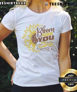Awesome Sunflower Bloom Ladies Tee design featuring vibrant sunflowers, perfect for embracing positivity wherever you are planted.