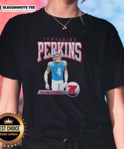 Awesome Suntarine Perkins Ole Miss Football Illustrated ladies tee featuring vibrant team colors and stylish design.