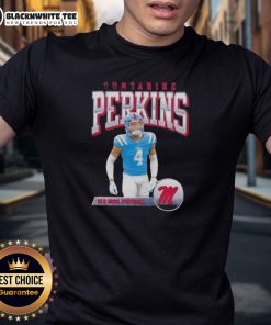 Awesome Suntarine Perkins Ole Miss Football Illustrated T-Shirt featuring vibrant graphics and team colors for fans.