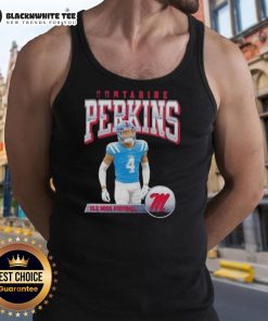 Awesome Suntarine Perkins Ole Miss Football Illustrated tank top featuring vibrant colors and team logo design.
