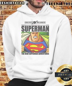 Alt Text: Awesome Superman hoodie featuring vibrant graphics from The New Superman Adventures series.