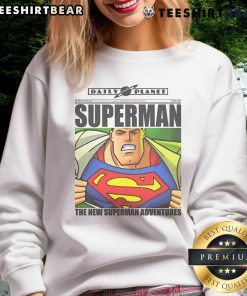 Awesome Superman sweatshirt featuring vibrant graphics from The New Superman Adventures, perfect for fans and collectors.
