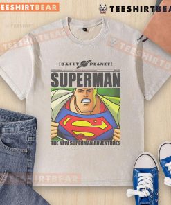 Awesome Superman The New Superman Adventures washed t-shirt featuring classic comic book design and vibrant colors.