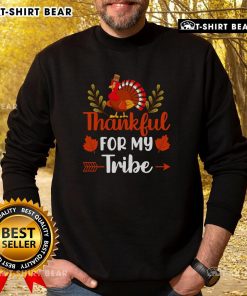 Alt Text: Awesome Thankful For My Tribe Thanksgiving Turkey Sweatshirt featuring a festive turkey graphic and cozy design.