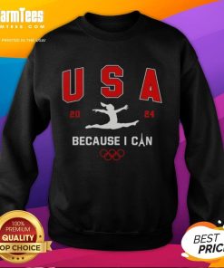 Alt Text: Awesome The Chivery Olympic USA 2024 Because I Can Sweatshirt in navy blue, perfect for sports fans and casual wear.