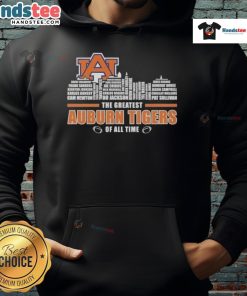 Awesome Auburn Tigers hoodie featuring city skyline design and 'Greatest Of All Time' text for fans.