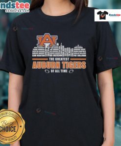 Awesome Auburn Tigers skyline ladies tee featuring 'Greatest Of All Time' design for passionate fans and stylish support.