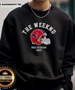 Alt Text: Awesome The Weeknd Houston Texans 2025 sweatshirt featuring bold graphics and vibrant colors, perfect for fans.