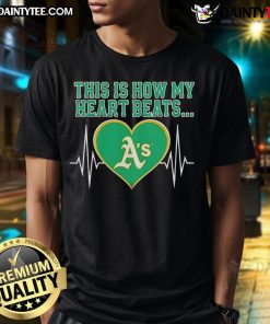 Alt Text: Awesome This Is How My Heart Beats Athletics T-Shirt featuring a bold graphic design for fitness enthusiasts.