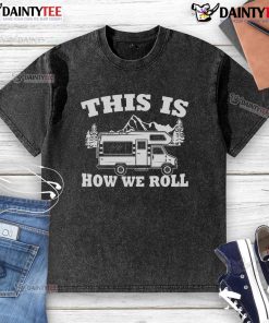 Awesome RV camper motorhome camping washed t-shirt featuring a fun graphic design for outdoor enthusiasts.