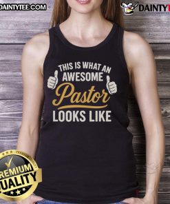 Awesome pastor wearing a church tank top during a sermon, showcasing an inspiring and positive vibe.