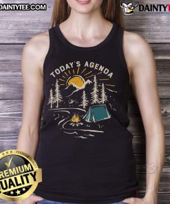 Awesome Today's Agenda camper camping tank top in vibrant colors, perfect for outdoor adventures and camping enthusiasts.