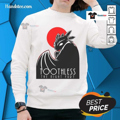 Awesome Toothless the Night Fury dark dragon sweatshirt featuring a vibrant design, perfect for fans of How to Train Your Dragon.