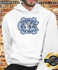 Awesome UNC Tar Heels Carolina Blue Rameses mascot ram logo hoodie showcasing school spirit and team pride.