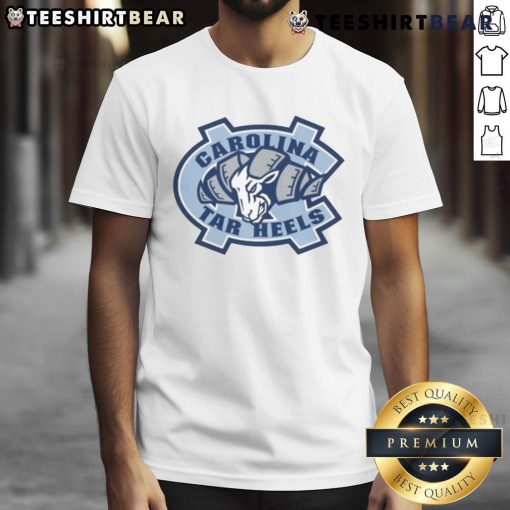 Alt Text: Awesome UNC Tar Heels Carolina Blue Rameses Mascot Ram Logo T-Shirt showcasing vibrant team spirit and style.