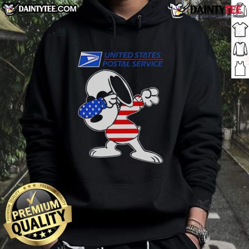 Awesome USPS Snoopy dabbing hoodie featuring a playful Snoopy design, perfect for fans of fun and cozy apparel.