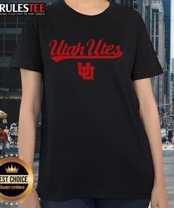 Vintage Utah Utes football wordmark logo on a stylish ladies tee, perfect for fans and collectors.