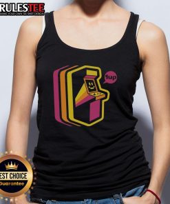 Awesome Vintage Arcade Stripes Tank Top featuring colorful retro arcade game graphics and a stylish design.