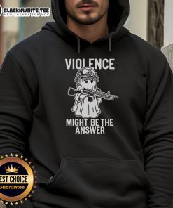 Awesome Violence Might Be The Answer Hoodie in black, featuring bold graphic text on a cozy, stylish design.