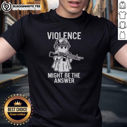 Awesome Violence Might Be The Answer T-Shirt featuring bold graphic design for edgy fashion lovers.