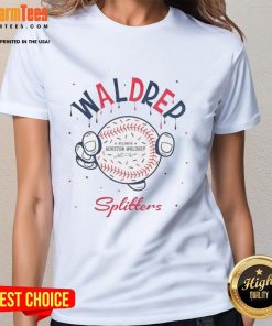 Awesome Waldrep Splitters Hurston Waldrep Atlanta Braves Baseball ladies tee featuring stylish design and team colors.
