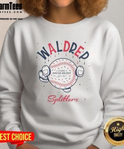 Awesome Waldrep Splitters Hurston Waldrep Atlanta Braves baseball sweatshirt featuring team colors and logo.