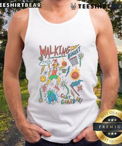 Colorful basketball art tank top featuring 'Awesome Walking Bucket Can't Guard Me' design, perfect for sports enthusiasts.