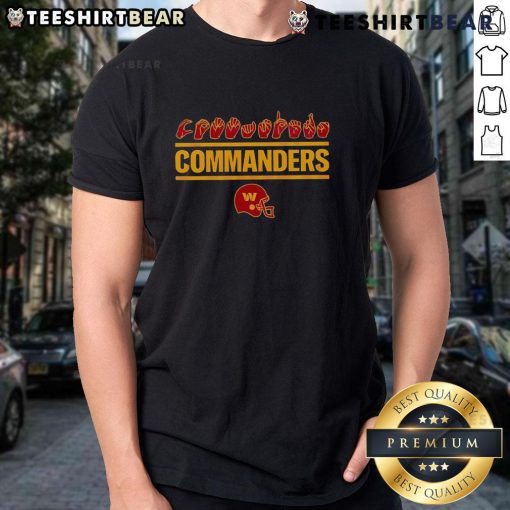Alt Text: Awesome Washington Commanders Homage youth love sign helmet T-shirt featuring vibrant team colors and logo.